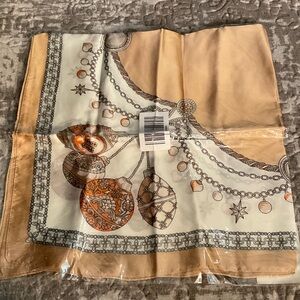 Beige and Cream Chain Print Scarf